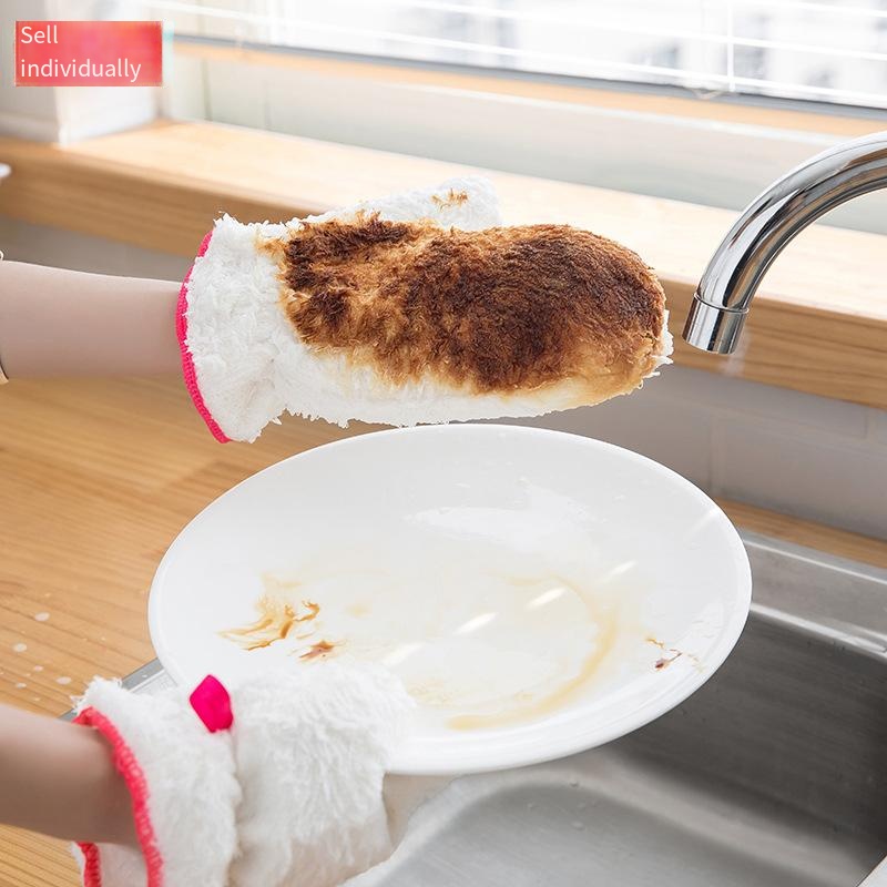 New bamboo fiber dishwashing gloves Household kitchen cleaning waterproof gloves non-oil household gloves