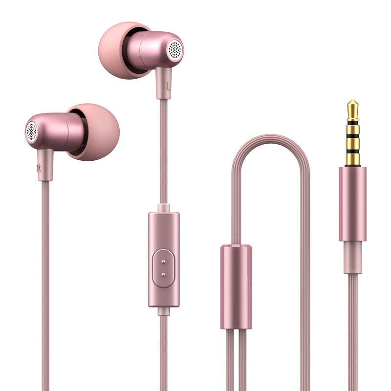 Metal in-ear round hole mini earphones heavy bass wired earbuds