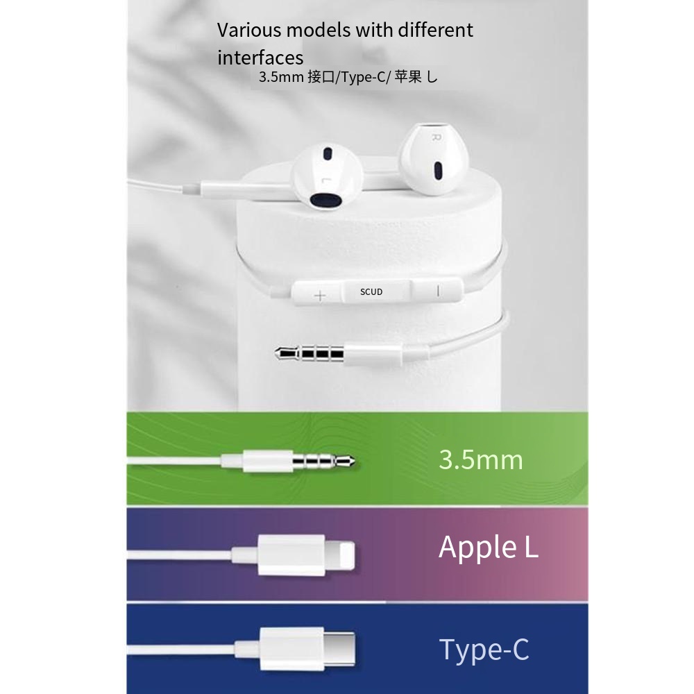 The wire control headset is suitable for Apple TYPE-C Android 3.5mm mobile phones