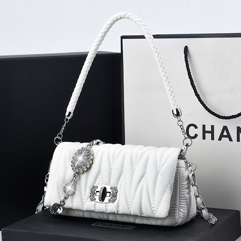 New fashion soft leather fairy bag rhinestone chain bag