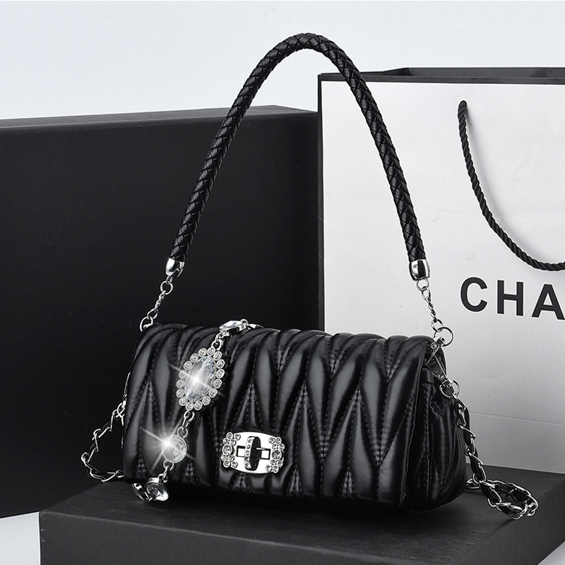 New fashion soft leather fairy bag rhinestone chain bag