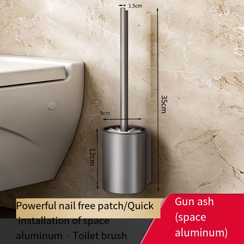 Space aluminum toilet brush no dead Angle cleaning toilet artifact brush
