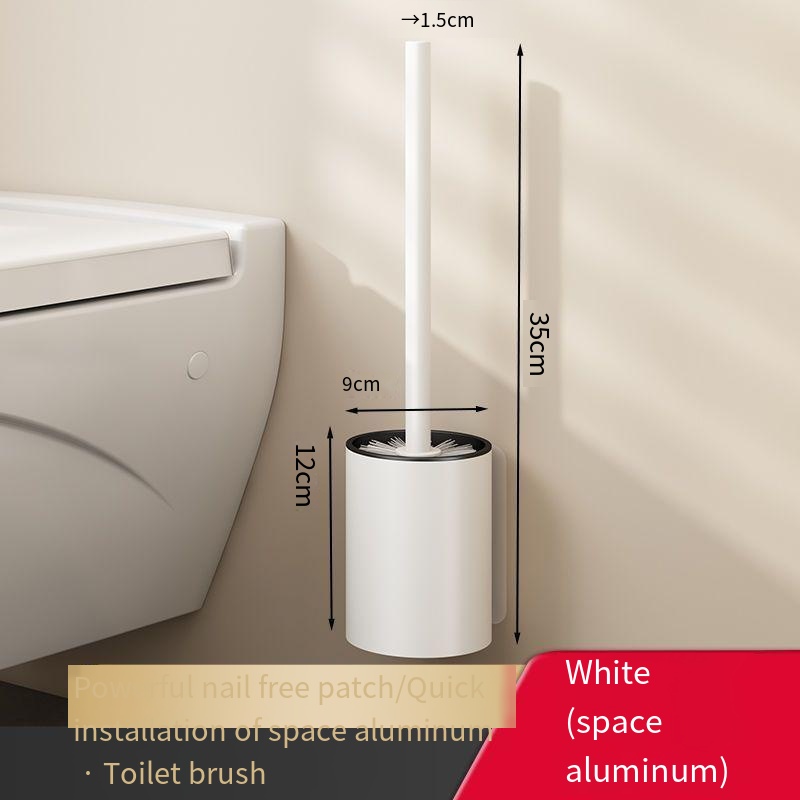 Space aluminum toilet brush no dead Angle cleaning toilet artifact brush