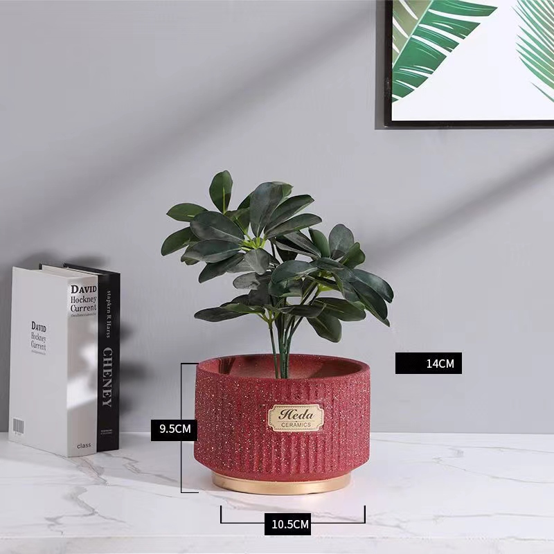 Lihangrui High Quality Decorative Garden Home Plant Pot White Heat Transfer Mini Ceramic Flower Pot  Flower Pot