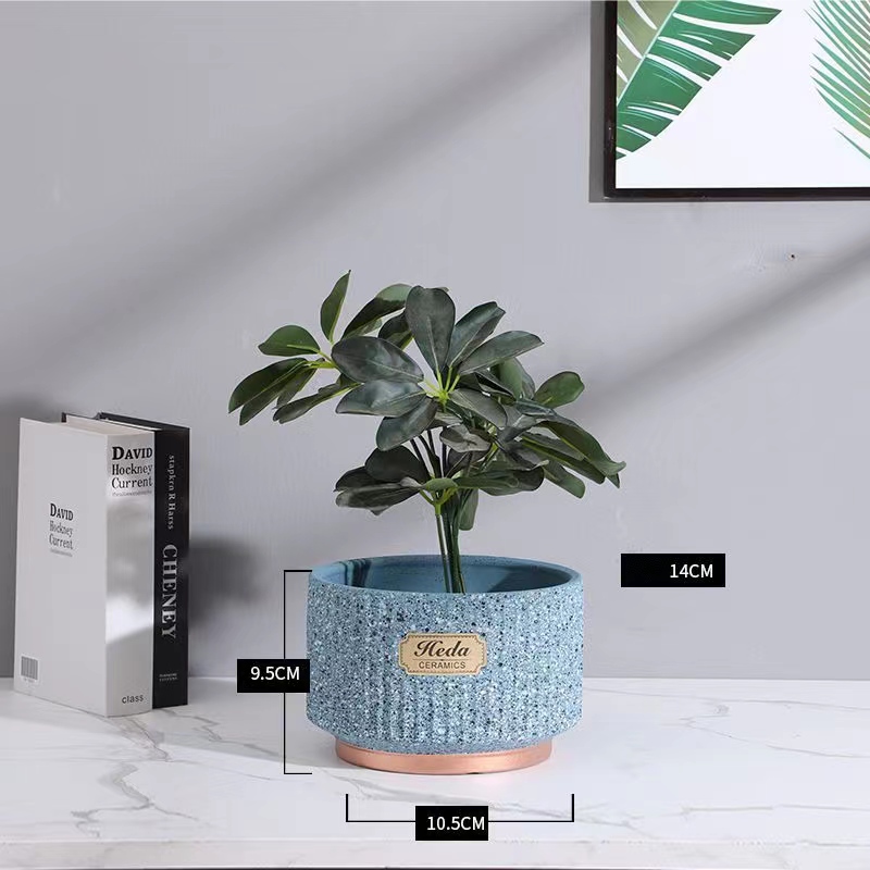Lihangrui High Quality Decorative Garden Home Plant Pot White Heat Transfer Mini Ceramic Flower Pot  Flower Pot