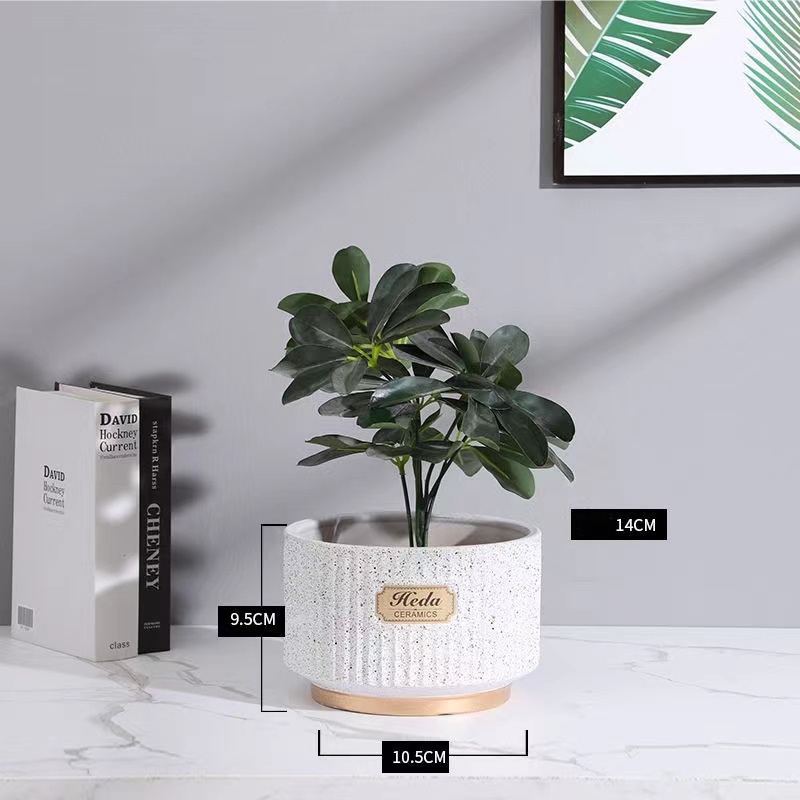 Lihangrui High Quality Decorative Garden Home Plant Pot White Heat Transfer Mini Ceramic Flower Pot  Flower Pot