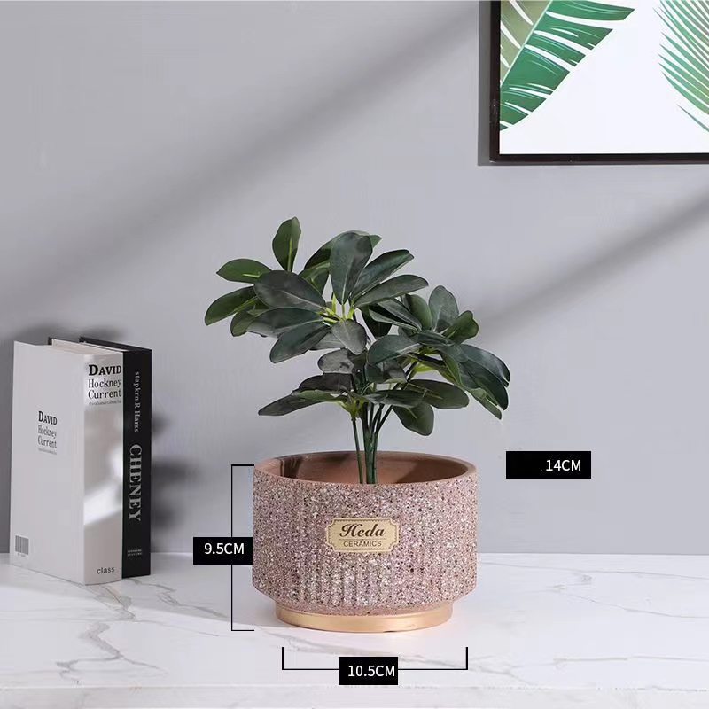 Lihangrui High Quality Decorative Garden Home Plant Pot White Heat Transfer Mini Ceramic Flower Pot  Flower Pot