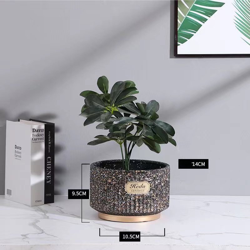Lihangrui High Quality Decorative Garden Home Plant Pot White Heat Transfer Mini Ceramic Flower Pot  Flower Pot
