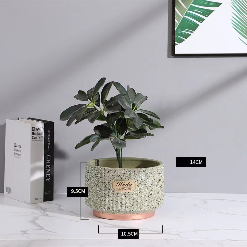 Lihangrui High Quality Decorative Garden Home Plant Pot White Heat Transfer Mini Ceramic Flower Pot  Flower Pot