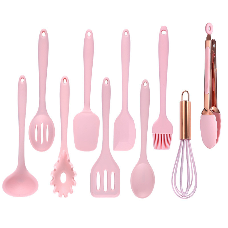 Mini silicone kitchenware set 10-piece non-stick pan spatula Colander spatula