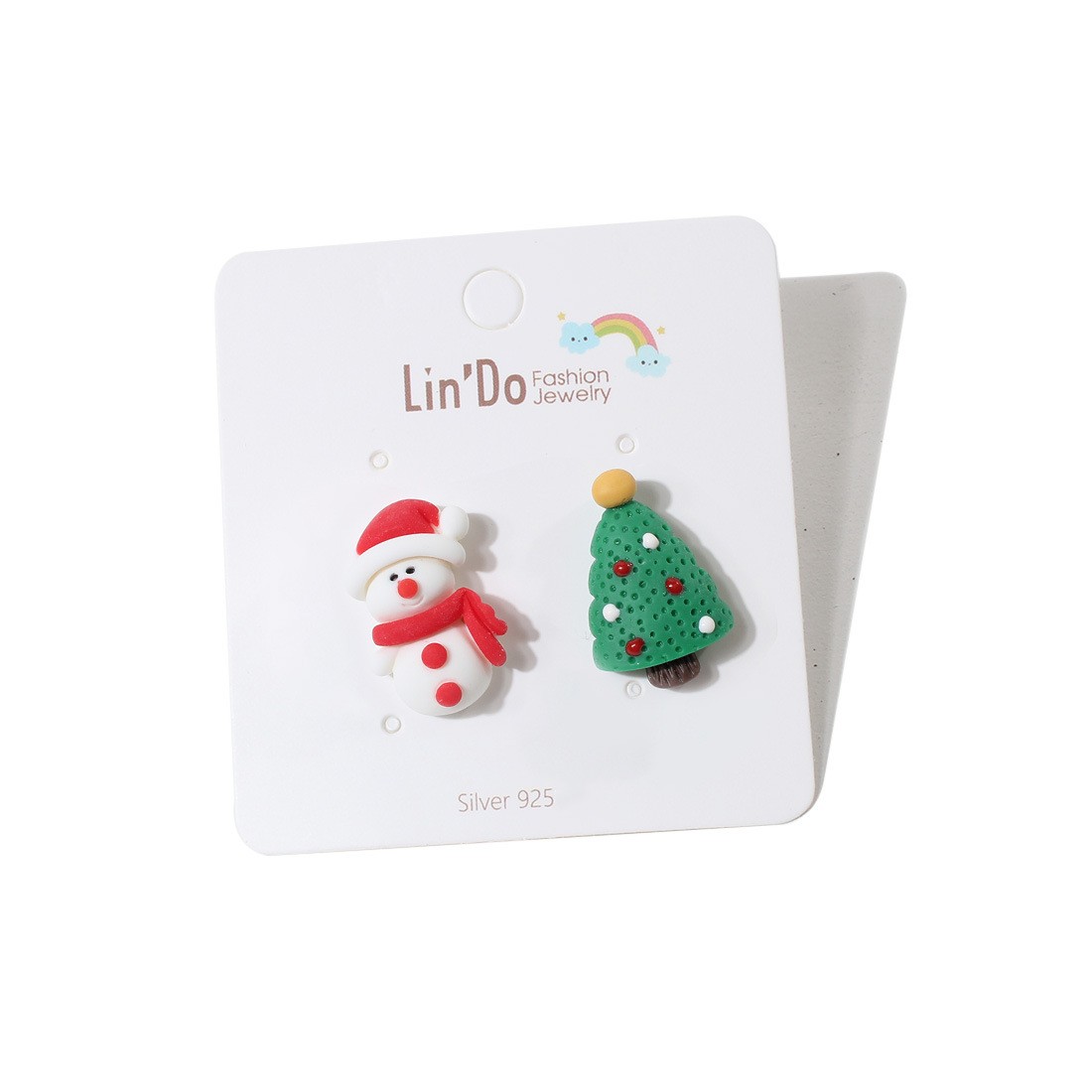 Christmas season multi silver needle earrings female fashion snowman Christmas tree earrings/Available from 2 pieces