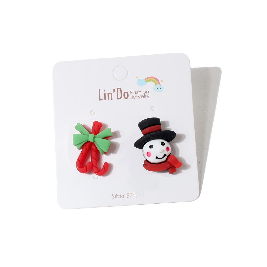 Christmas season multi silver needle earrings female fashion snowman Christmas tree earrings/Available from 2 pieces