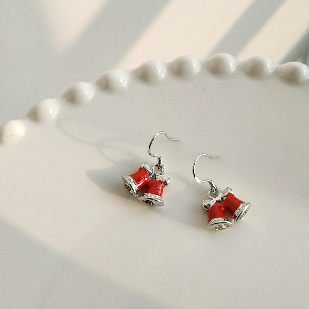 S925 Silver Needle Christmas Earrings Feminine Drop glaze festive earrings/Available from 2 pieces