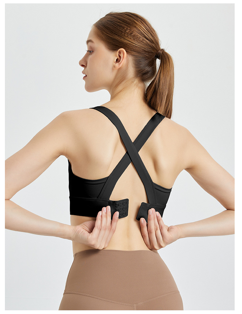 Fitness shockproof high strength integrated cross back vest leisure bra sports underwear