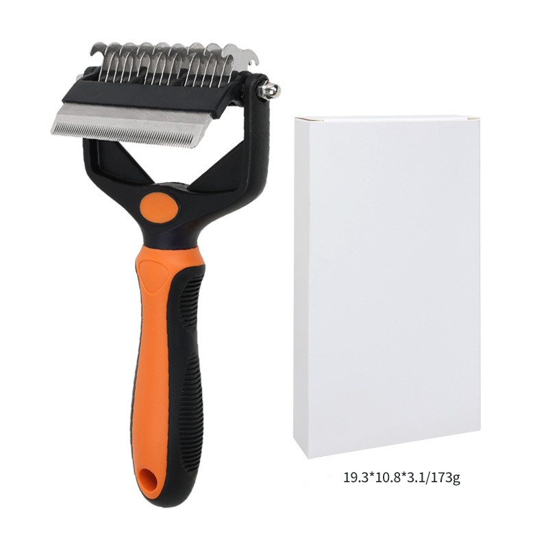 Pet double-sided knotted comb 2-in-1 Cat comb Dog grooming Shaker Hair removal shaker thin comb  article