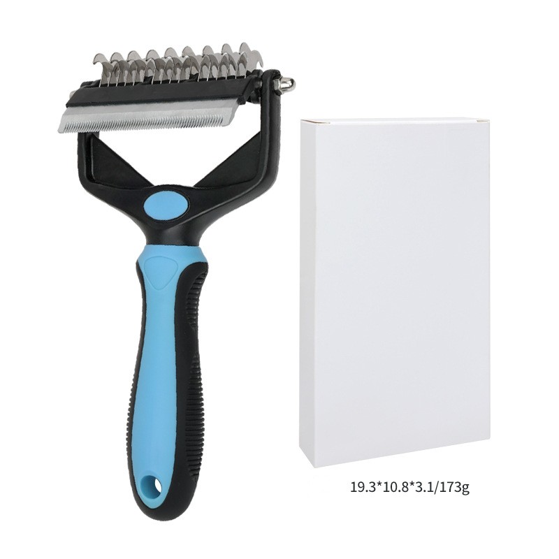 Pet double-sided knotted comb 2-in-1 Cat comb Dog grooming Shaker Hair removal shaker thin comb  article