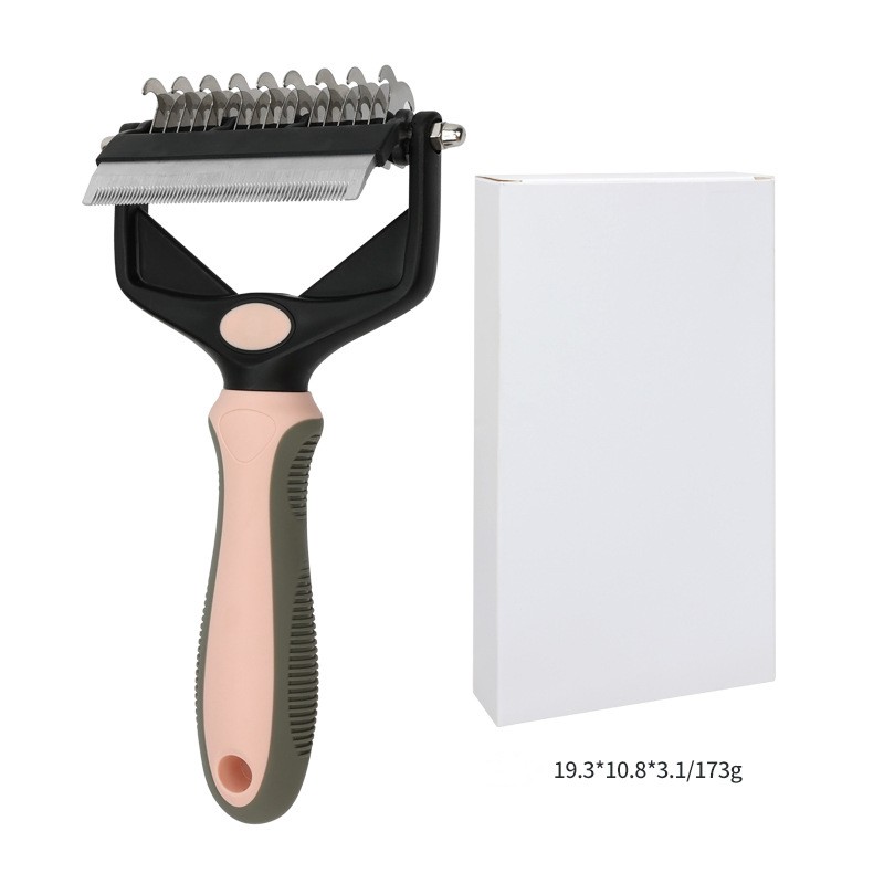 Pet double-sided knotted comb 2-in-1 Cat comb Dog grooming Shaker Hair removal shaker thin comb  article