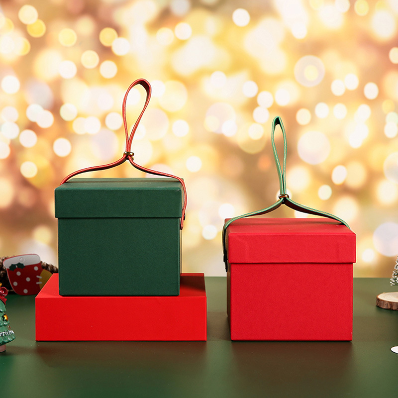 Christmas apple box Christmas Eve transparent gift box Empty box Christmas candy gift box