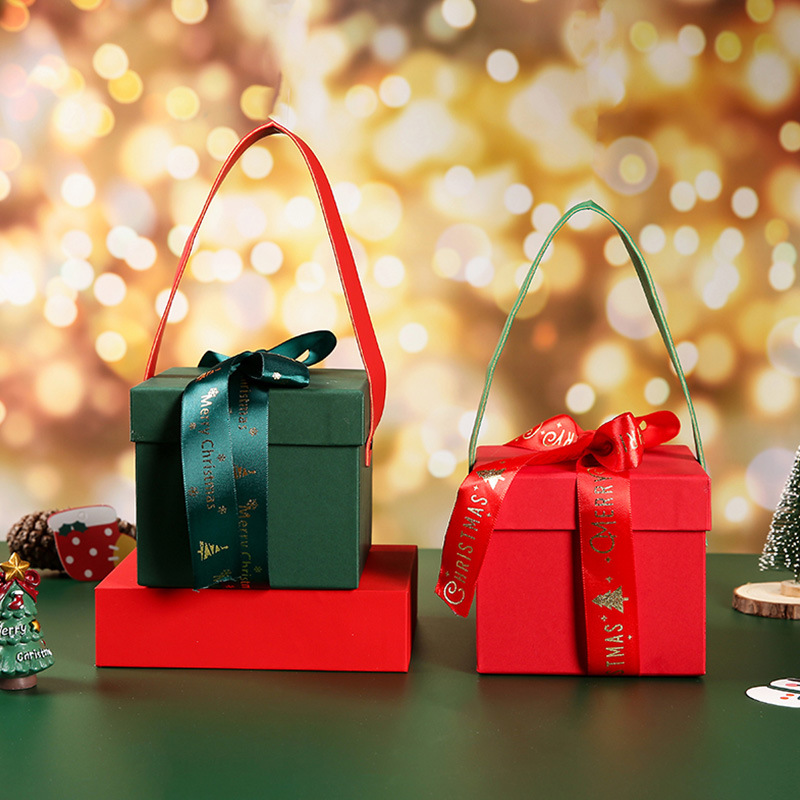 Christmas apple box Christmas Eve transparent gift box Empty box Christmas candy gift box