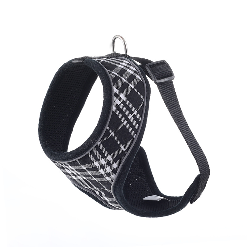 Pet Products Dog collar dog chest strap Small and medium dog plaid vest collar pet chest strap
