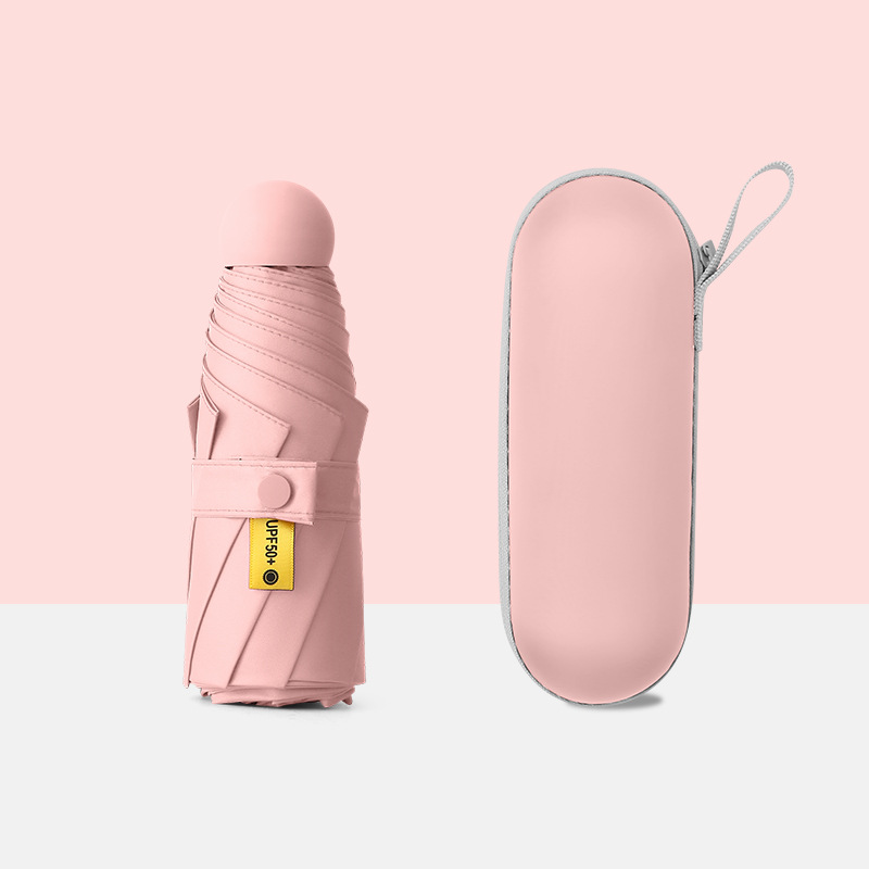 Umbrella for both rain and UV protection Collapsible Mini capsule umbrella-Perfect for travel!