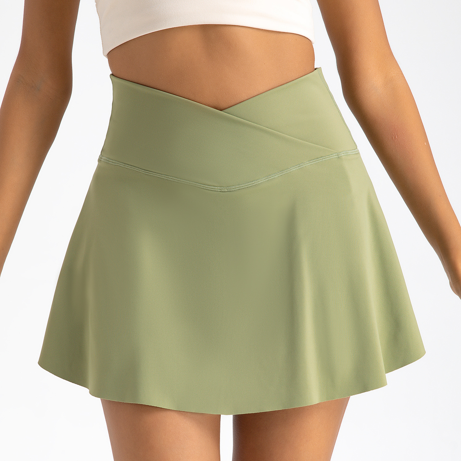 Yoga short skirt - Fake two culottes - Sports tennis shorts - Fitness running short culottes - high waist pocket women