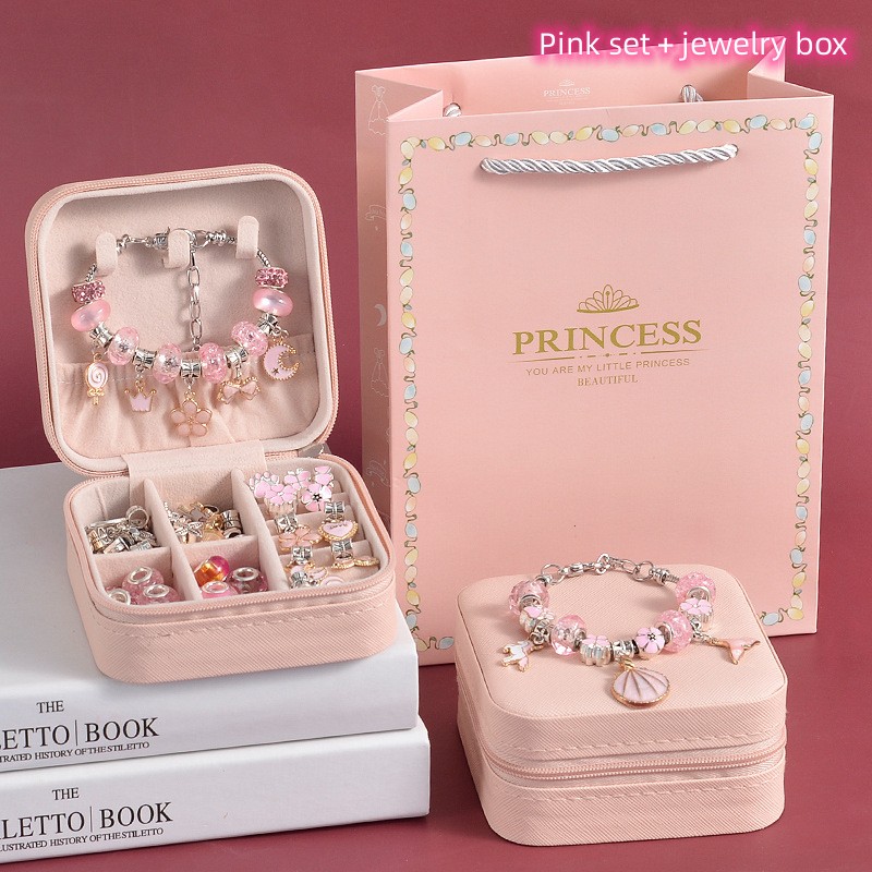 Children's Puzzle - Creative diy Crystal beaded bracelet - Gift for daughter's birthday - Gift set