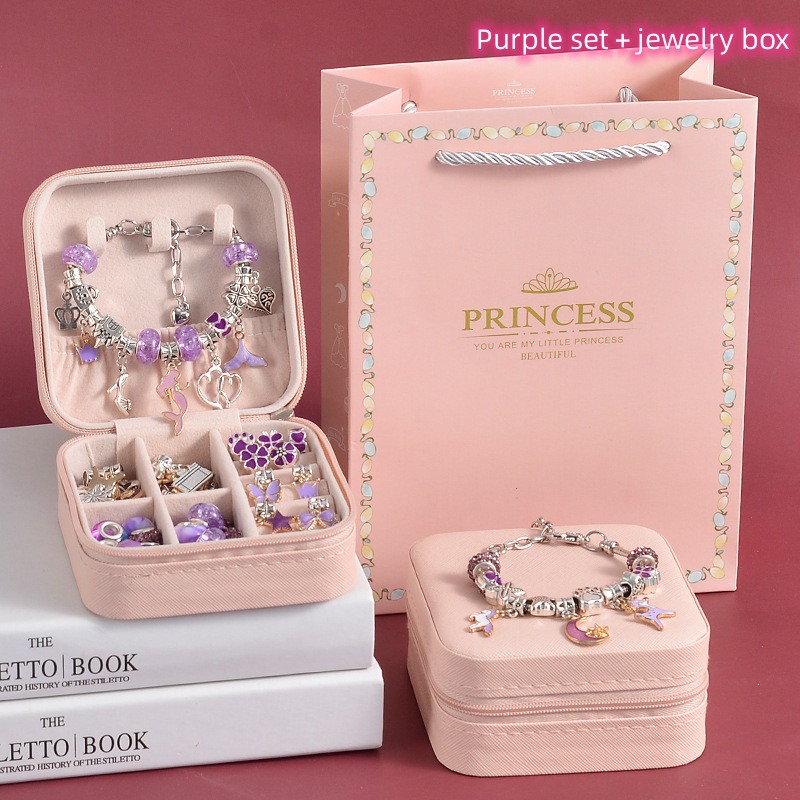 Children's Puzzle - Creative diy Crystal beaded bracelet - Gift for daughter's birthday - Gift set