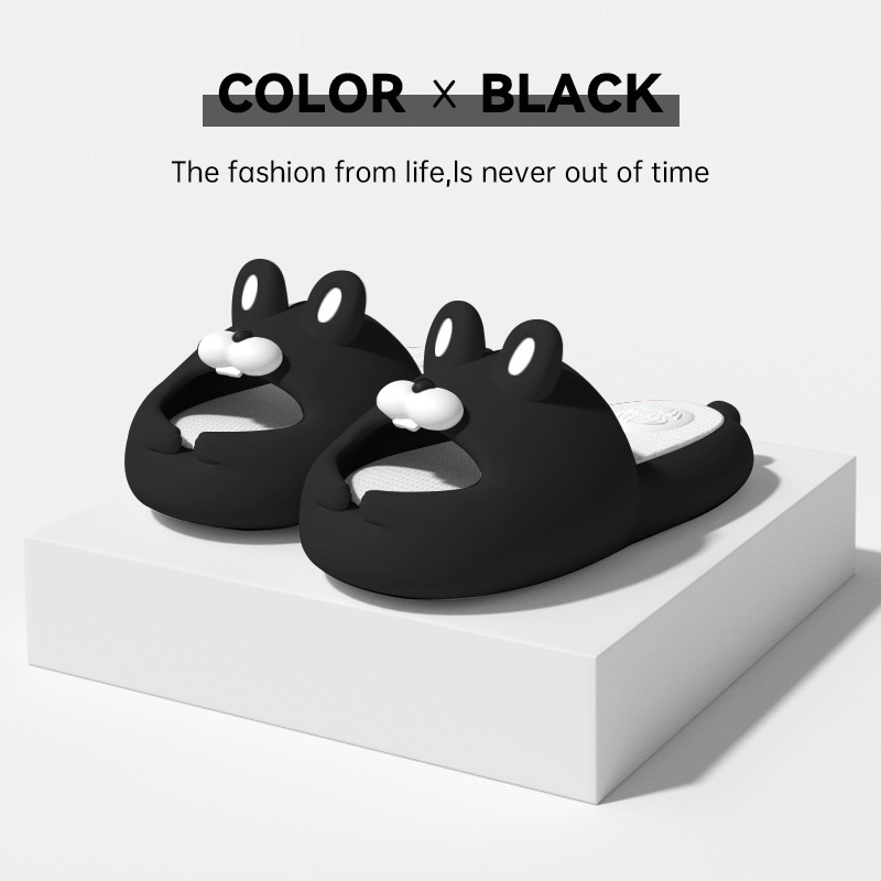 Cute cartoon Moji rabbit - soft soled Daddy shoes - indoor non-slip platform slippers - home EVA slippers