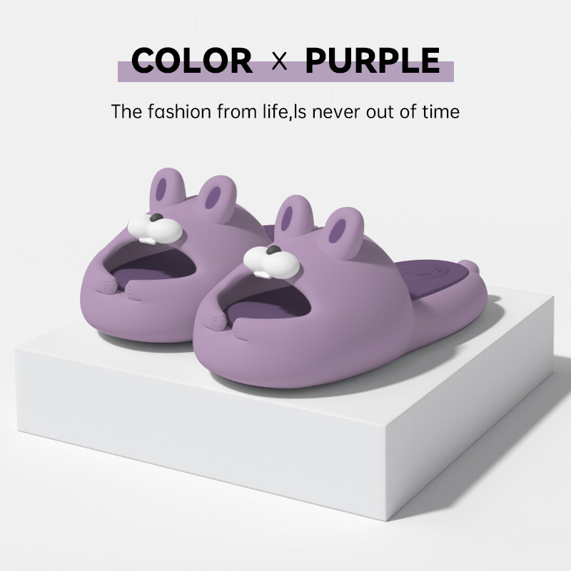 Cute cartoon Moji rabbit - soft soled Daddy shoes - indoor non-slip platform slippers - home EVA slippers