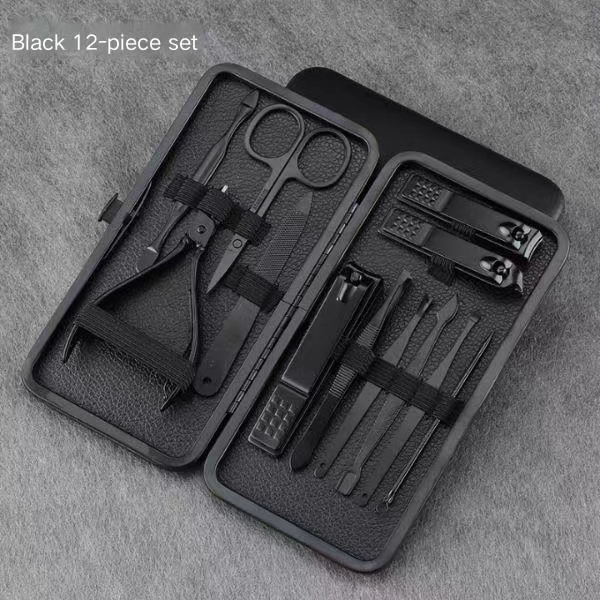 Black Stainless Steel Manicure Set Full Beauty Pliers Manicure Tool