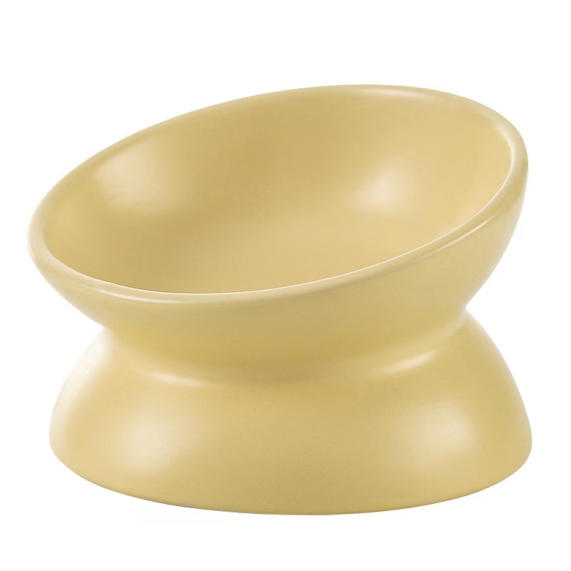 New Ceramic Pet Bowl, Sloping Mouth And High Foot Protection For Cervical Vertebrae, Dog And Cat Food Bowl