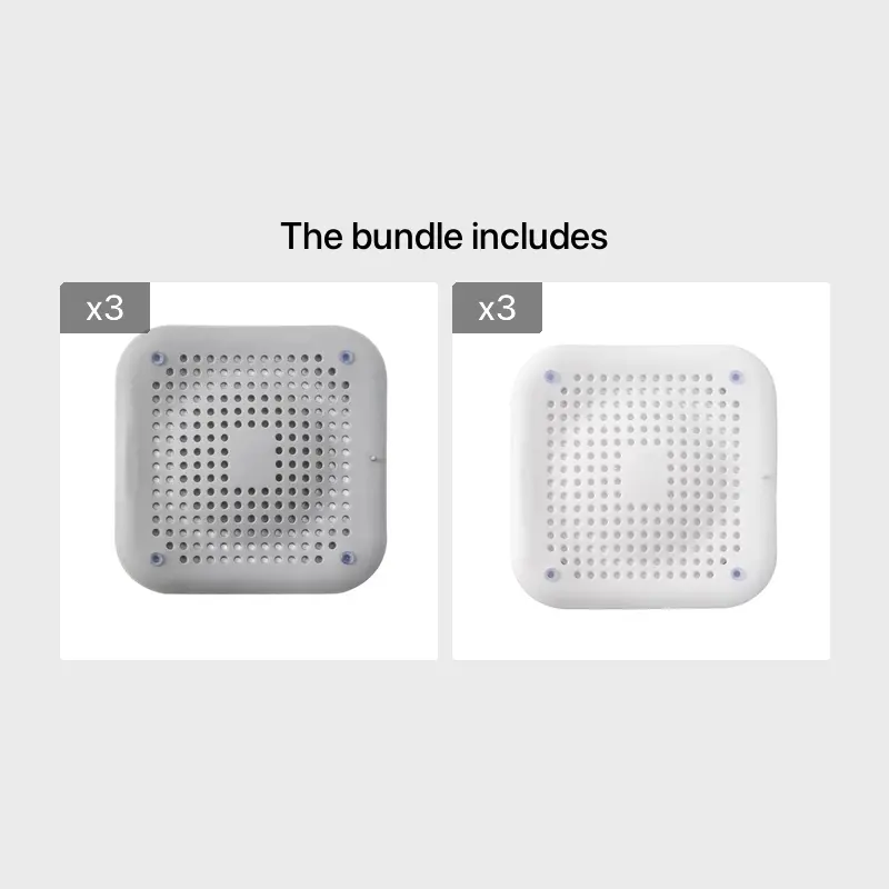  Square Hair Catcher Filter: Keep Your Bathroom & Kitchen Clog-Free，2PCS