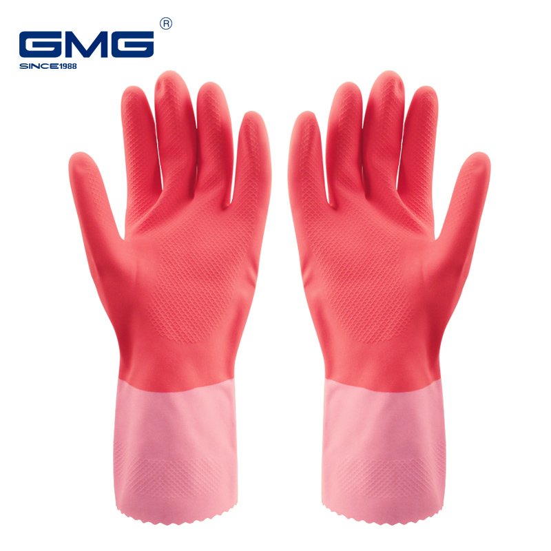 Waterproof Latex Dishwashing Gloves with Durable Cotton Lining High Performance Cleaning Gloves for Kitchen Use