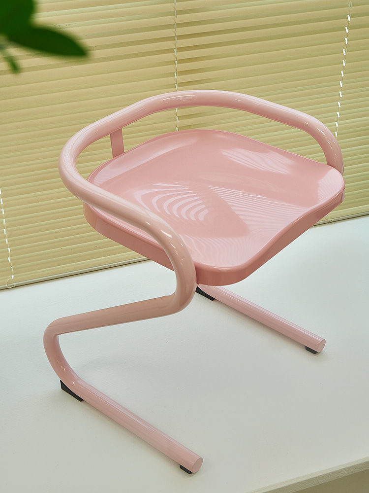 Modern Nordic Z Shape Dining Chair with Metal Frame (1 Piece)