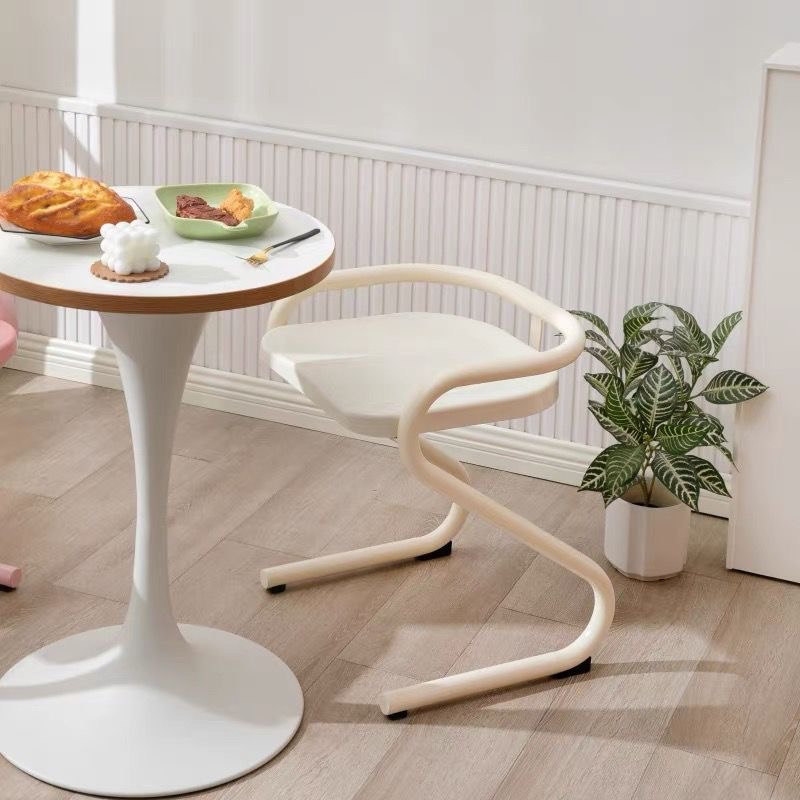 Modern Nordic Z Shape Dining Chair with Metal Frame (1 Piece)