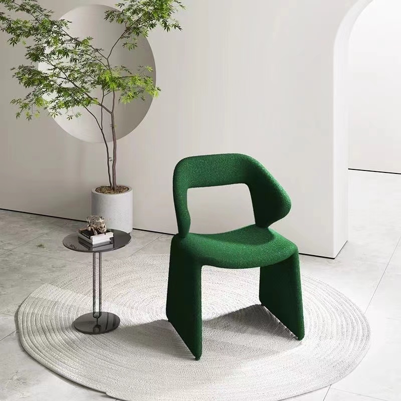 Scandinavian Design Single Fabric Chair - Elegant Living & Dining Room Seating (1 Piece)