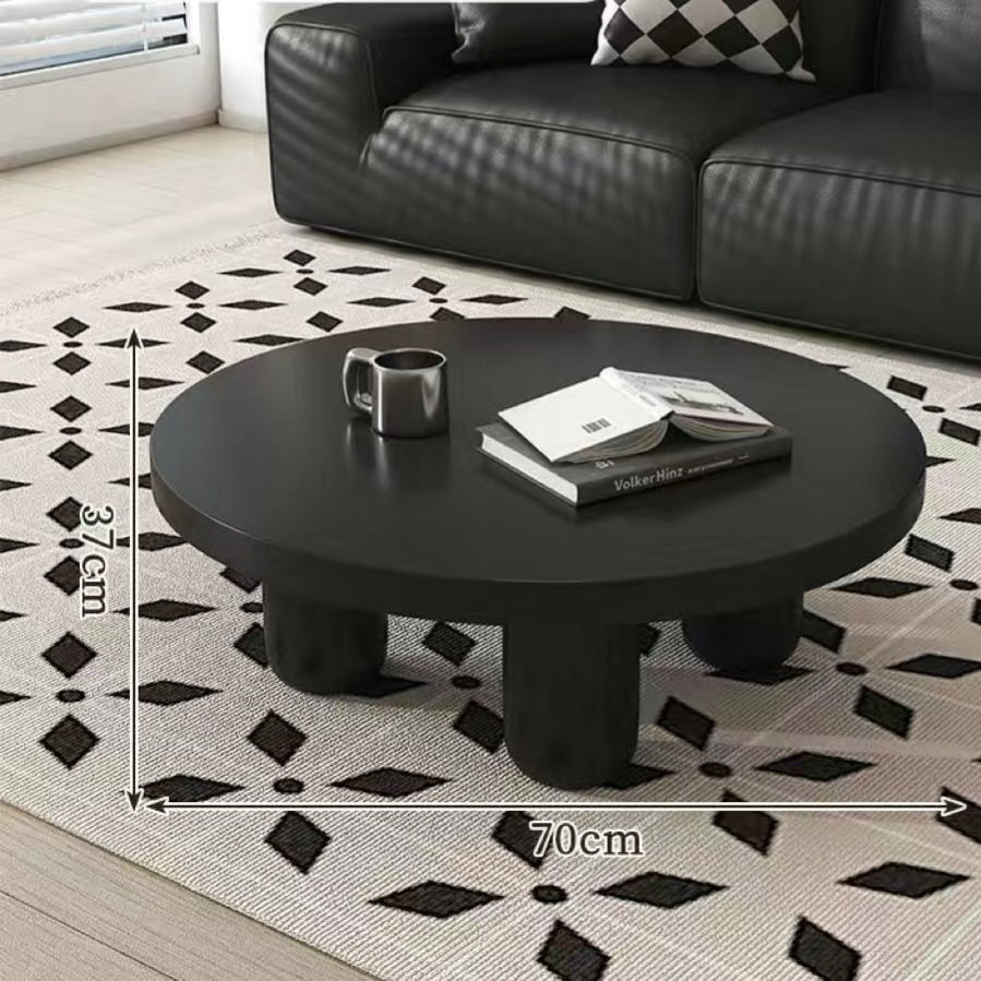 Modern Circular Coffee Table with French Cream Finish (1 Peice)