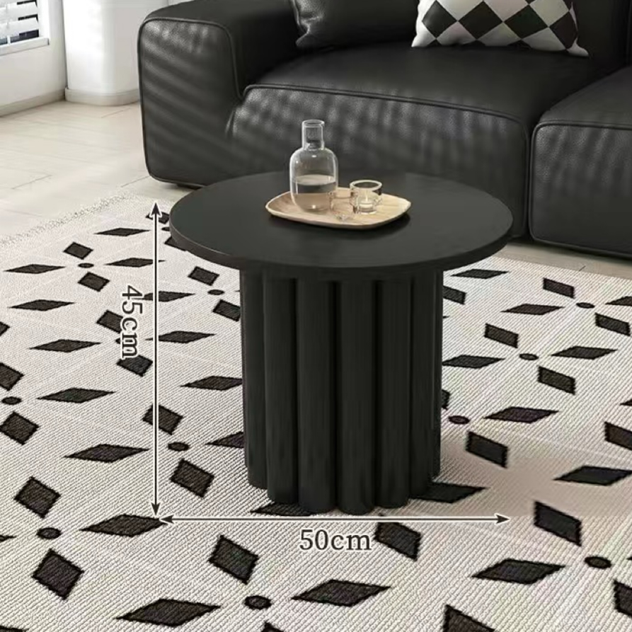 Modern Circular Coffee Table with French Cream Finish (1 Peice)
