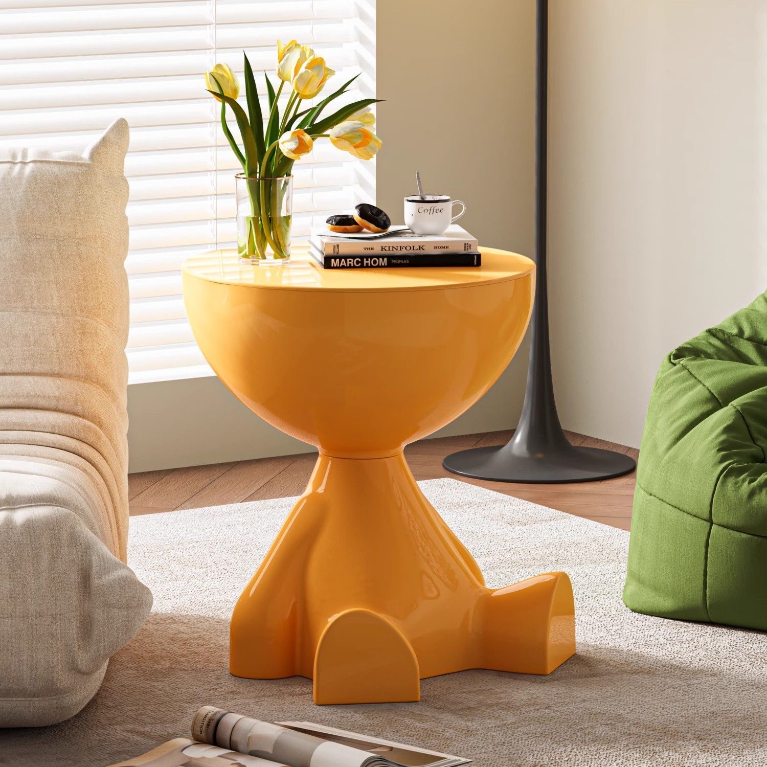 Modern Creamy White Small Tea Table (1 Piece)