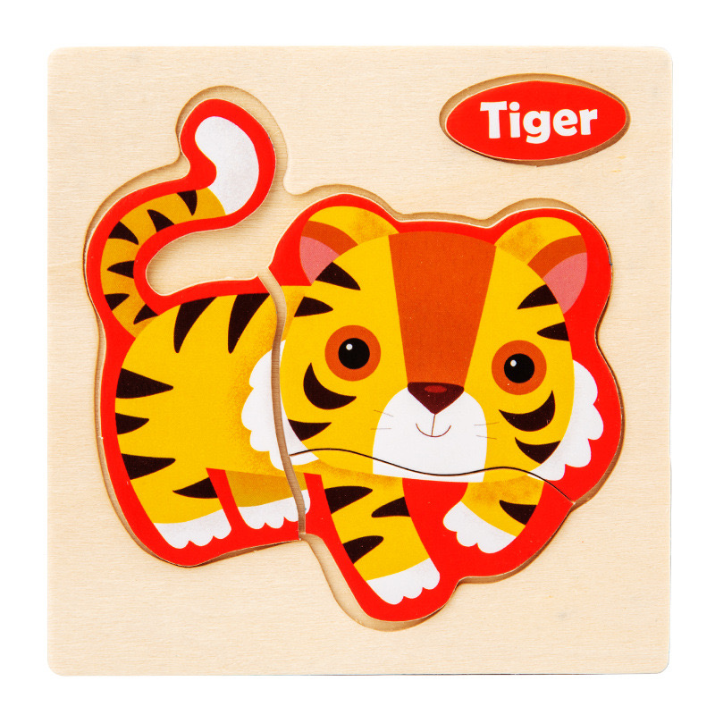 Infant Wooden Zoo Puzzle: Cognitive Animal Shape Sorting Game (1 Piece)