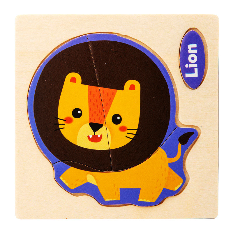 Infant Wooden Zoo Puzzle: Cognitive Animal Shape Sorting Game (1 Piece)