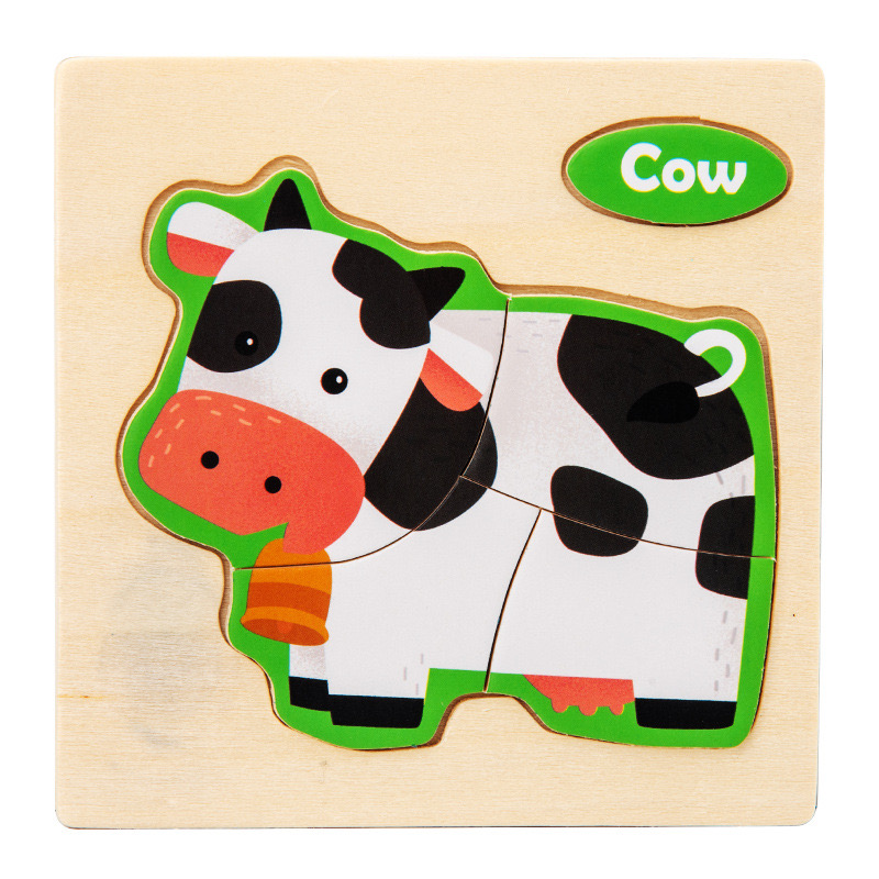 Infant Wooden Zoo Puzzle: Cognitive Animal Shape Sorting Game (1 Piece)