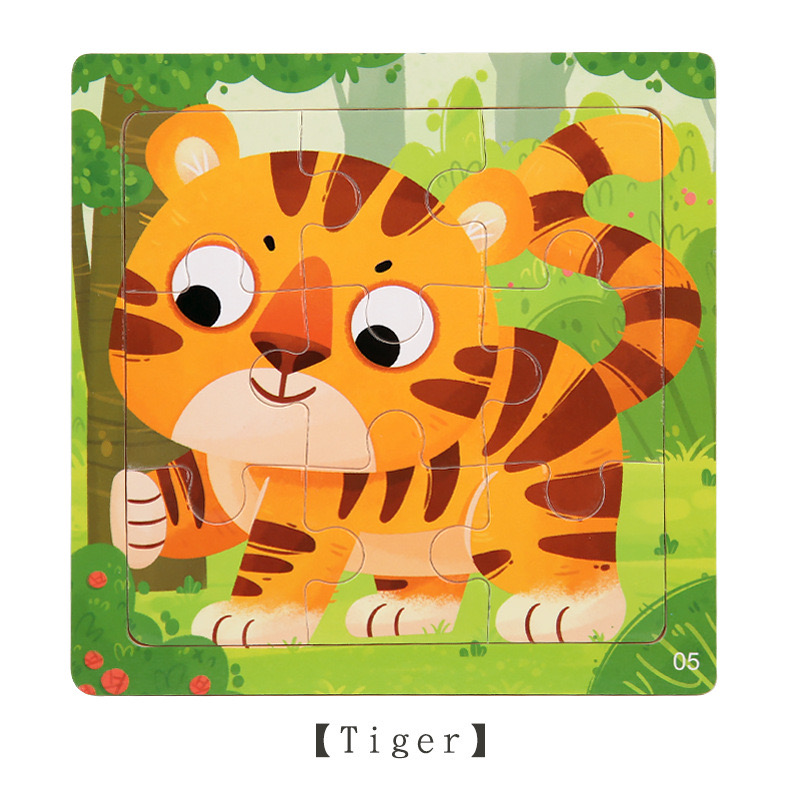  Wooden Jigsaw Puzzle for Kids 9-Piece Set: Educational Hands-On Brain Teaser Game