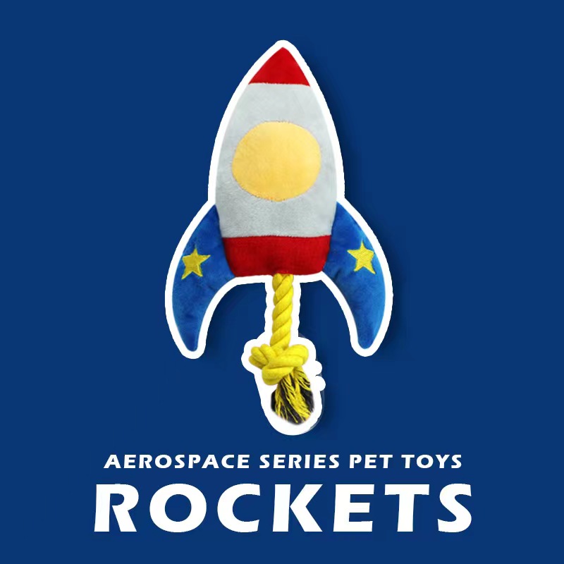 Dog Toys Teething Bite Resistant Rope Knot Creative Rocket Toys