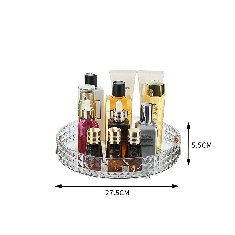 Desktop Vanity Shelf for Perfume, Skin Care Products, Makeup Brushes, and Cosmetics Storage with Glass Countertop Box 