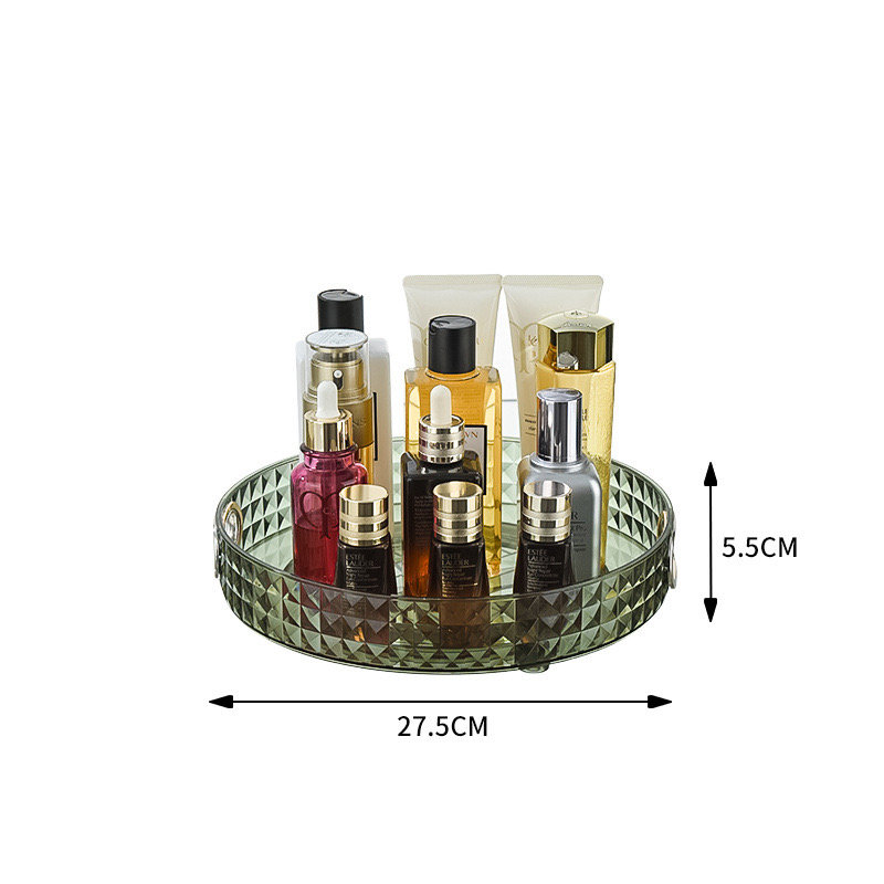 Desktop Vanity Shelf for Perfume, Skin Care Products, Makeup Brushes, and Cosmetics Storage with Glass Countertop Box 