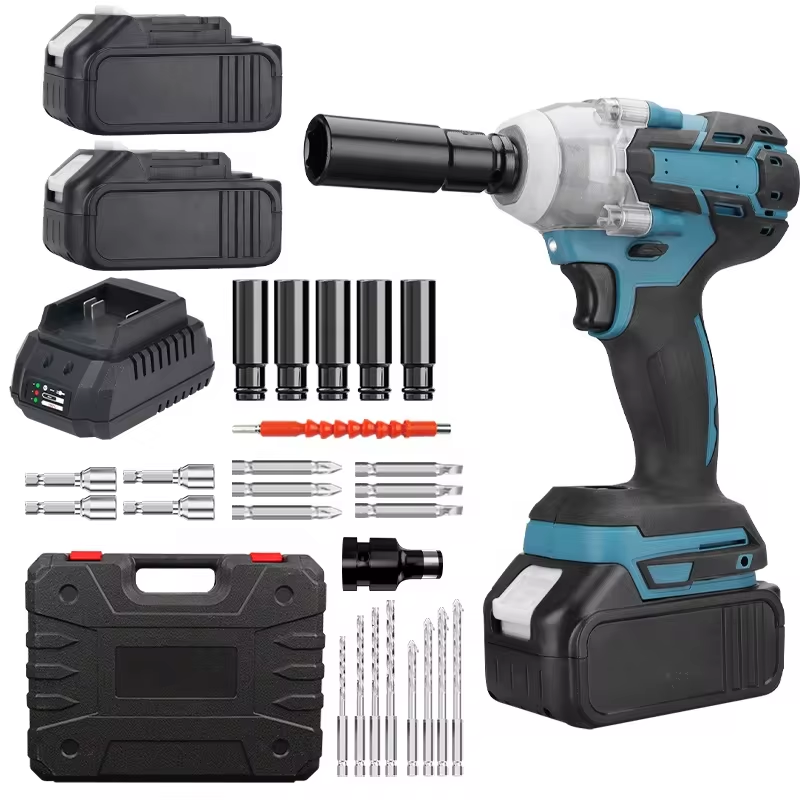 32-Piece Home Rechargeable Brushless Power Tool Kit - Cordless Impact Wrench & Electric Torque Wrench