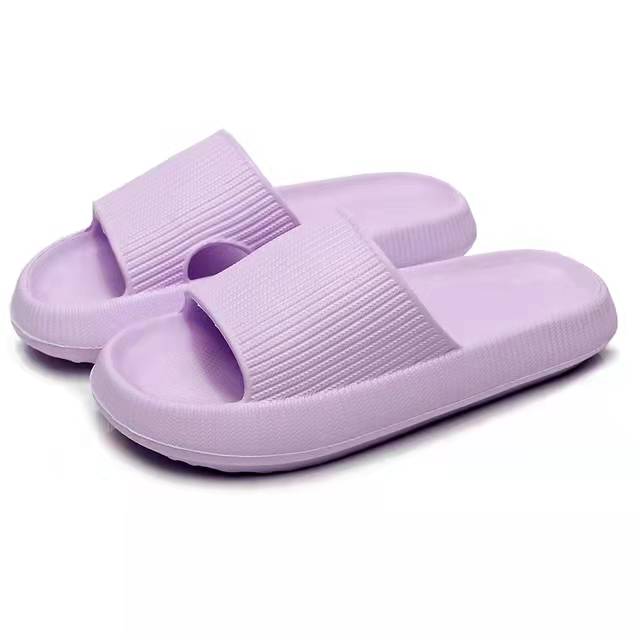 Women's Plush Platform Slippers with Anti Slip Soft Sole, Thickened Bottom, and Durable Comfort for Bathroom Use ﻿