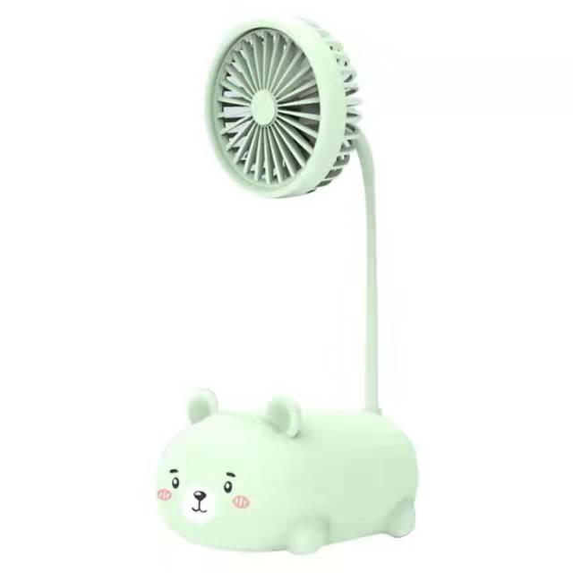 USB Rechargeable Cute Cartoon Design Electric Fan, 360° Adjustable Low Noise for Natural Breeze